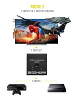 POWERTECH HDMI switch CAB-H112, 2 σε 1, 4K, bidirectional, μαύρο - Image 3