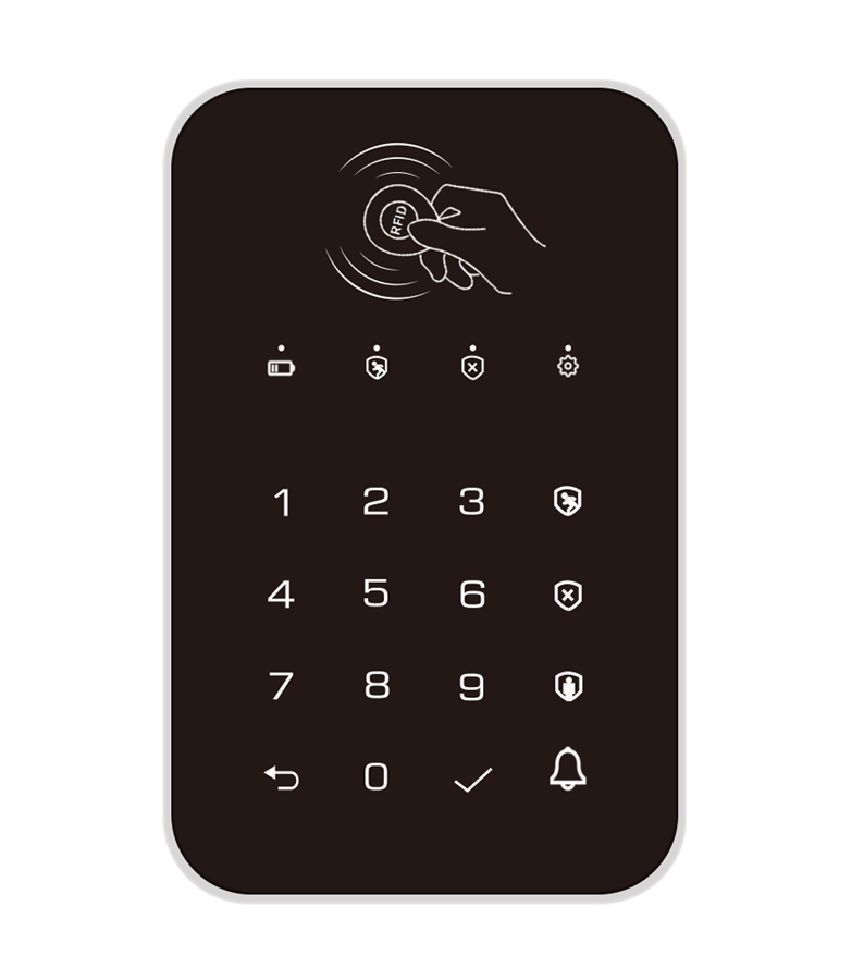 K010 Code Ασύρματο πληκτρολόγιο συναγερμού K010, αφής, RFID | Estiashop
