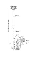 BRATECK βάση τηλεόρασης οροφής LCD-504A, 23-42", έως 30kg - Image 2