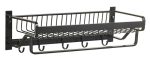 HOME USE κρεμάστρα με ράφι HUH-0164, μεταλλική 57x22x13cm, μαύρη