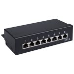 GOOBAY 96105 Patch panel κατηγορίας CAT 6 STP, 8 θυρών σε μαύρο χρώμα.