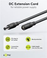GOOBAY καλώδιο προέκτασης τροφοδοσίας 76671, 5.5x2.1mm, 5m, μαύρο - Image 3